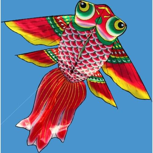 New High Quality Outdoor Fun Sport 1.7m Power Cartoon Kite / Goldfish Kites With Handle and Line Flying Higher Big Kites