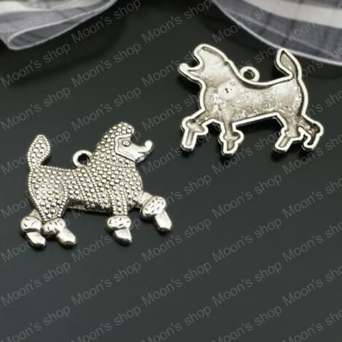 Wholesale Antique Silver color 30*27mm Poodles Dog Alloy Charms Pendants Diy Fashion Jewelry Findings Accessories 10 pcs(JM2814)