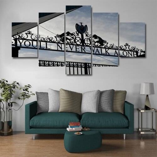 5PCS HD Printing Liverpool Football Club Photo Art Painting Modern Living Room Bedroom Paintings Home Decoration Without Frame