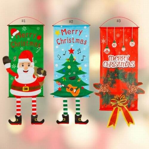 Christmas Porch Door Banner Hanging Ornament Christmas Decoration For Home Xmas 2021 Happy New Year