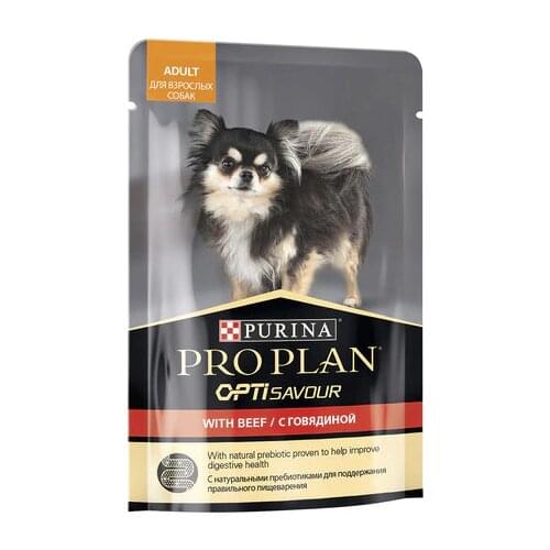 ProPLAN OPTISAVOUR Влажный корм для собак мелких и карликовых пород, c говядиной в соусе