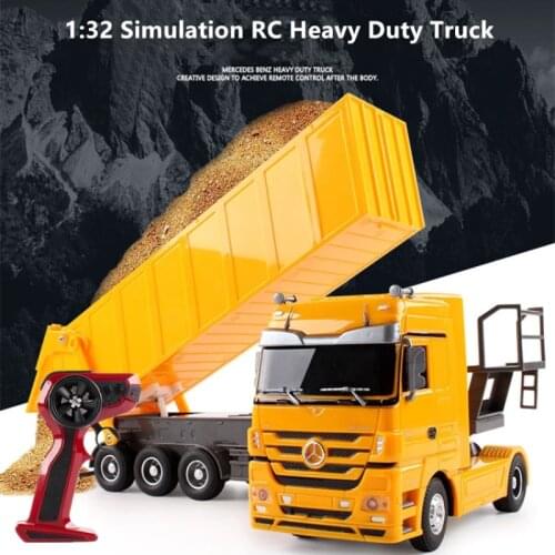 Realistic Shape Simulation RC Heavy Duty Truck Large Load 45 Degree Turning Bucket Sound Effect Fully Controllable RC Truck Toy