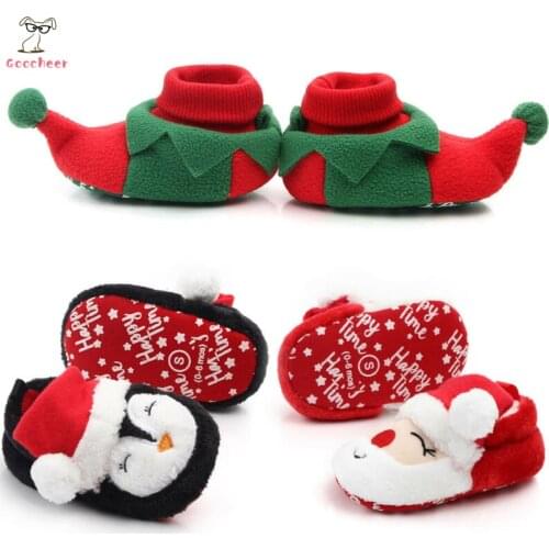 Christmas Warm Shoes 2020 Kids Toddler First Walkers Winter Baby Boys Girls Shoes Xmas Cosplay Cute Cartoon Kids Animal Shoes