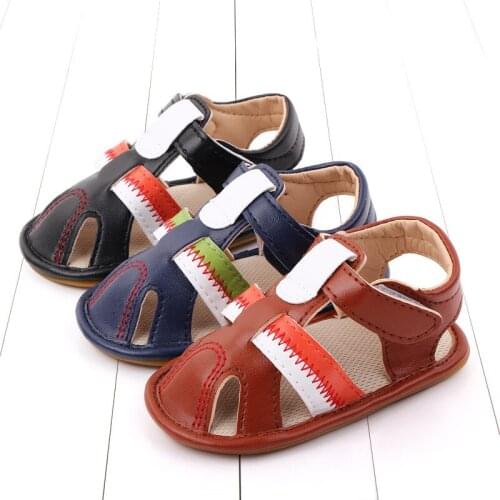 New Boys Sandals Soft Leather Closed-Toe Toddler Baby Summer Shoes Boys and Girls Children Beach Shoes Sport Kids Sandals