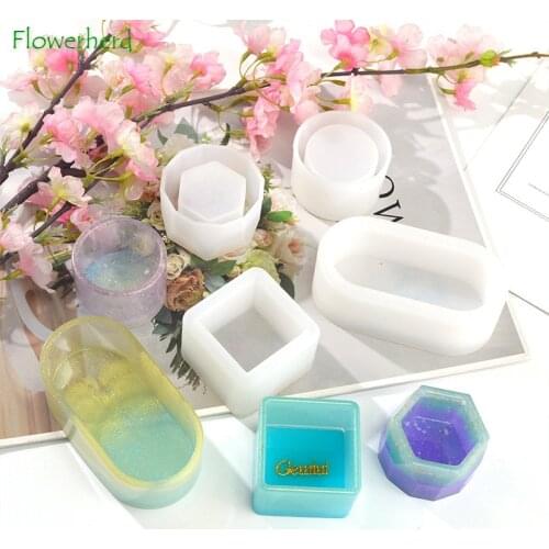 Hexagon Round Square Clay Molds Silicone Mold for Concrete Flower Pot Cement Molds Plant Pot Molds DIY Plaster Epoxy Resin Molds