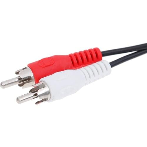 3.5mm Plug Jack Connector to 2 RCA Male Music Stereo Audio Adapter Cable Audio AUX Line for Mp3 Phones TV Sound Speakers H10