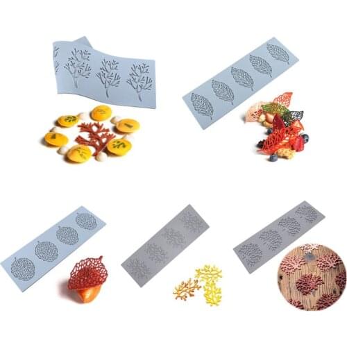 T3EC Leaves Fondant Leaf Candy Mold for Sugar Paste, Chocolate, Fondant, Butter, Resin, Polymer Clay, Wax, Soap, Crafting and 5