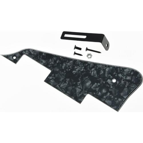 KAISH LP Guitar Pickguard Scratch Plate Black Pearl w/ Black Bracket