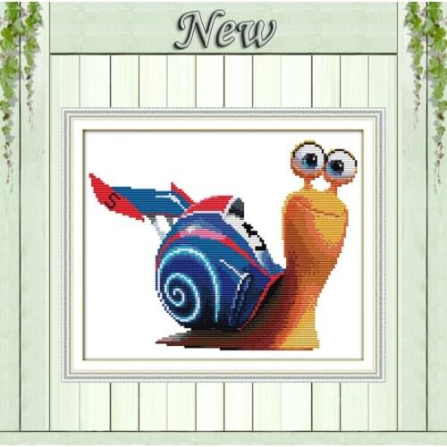 Snail cartoon decor painting diy pattern printed on canvas DMC 14CT 11CT NKF Cross Stitch chinese Needlework kits Embroidery Set
