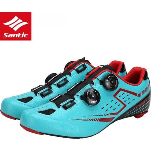 Santic Cycling Shoes Carbon Fiber Ultralight Road Bike Shoes Men Pro Team Racing Self-lock Bicycle Shoes Zapatillas Ciclismo