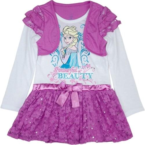 Disney Spring Kids Clothes Vestidos Frozen Elsa Anna Princess Dress Party Birthday Little Girls Dresses Children Tutu Costume
