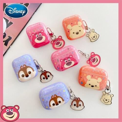 Cute Pooh squirrel strawberry bear print pattern airpods pro protective cover cartoon apple headset cover
