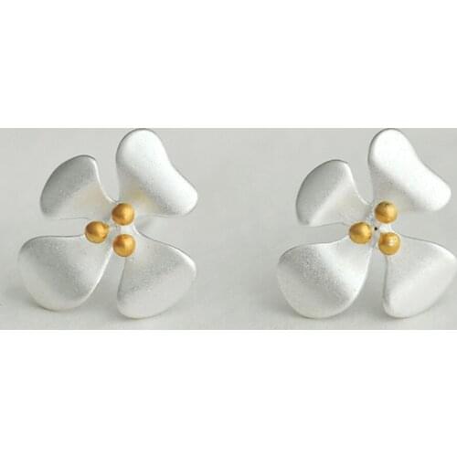 925 Sterling Silver Flower Stud Earrings For women Gift Sterling-silver-jewelry boucle d'oreille Pendientes Plata 925