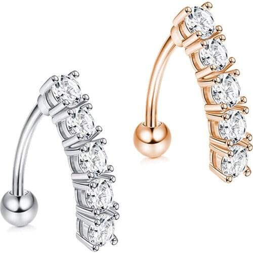 1pc Unipue Zircon Belly Piercing Jewelry for Women Sexy Stainless Steel Navel Button Earring 2021 New Fashion Belly Button Ring