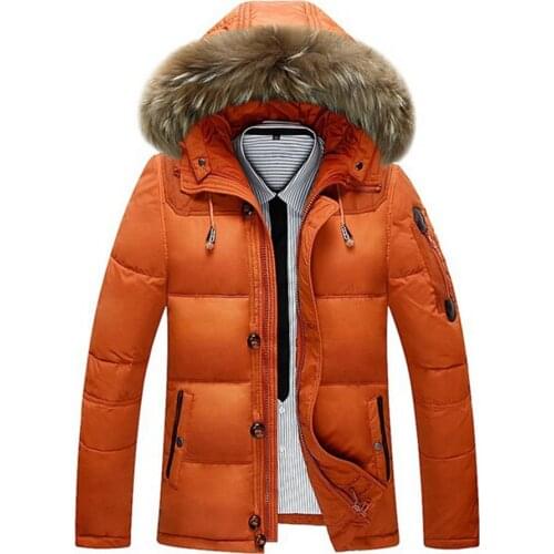 -30 Degree Snow Outwear mens winter jacket 2020 new thick warm White duck down brand parka black male coat