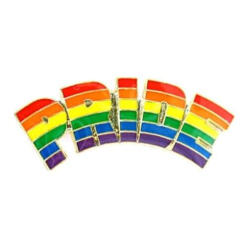 High quality Gay Pride Rainbow badges cheap metal PRIDE Lapel Pin low price rainbow lapel pin hot sales paint badges
