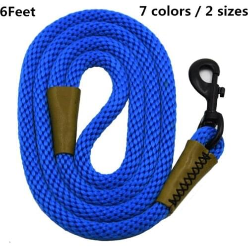 6 FT Mountain Climbing Dog Leash with Heavy Duty Metal Sturdy Clasp Genuine Leather Tailored Connection with Strong Stitches