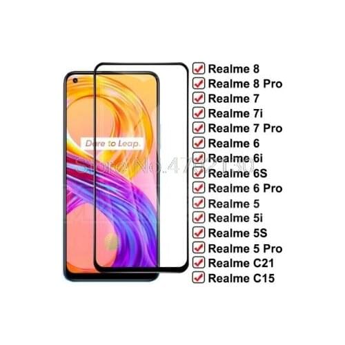 9D Full Protective Glass For OPPO Realme 8 7 Pro 7i C21 C15 C11 C3 Tempered Glass Realme 6 5 Pro 6i 6S 5i 5S Screen Protector