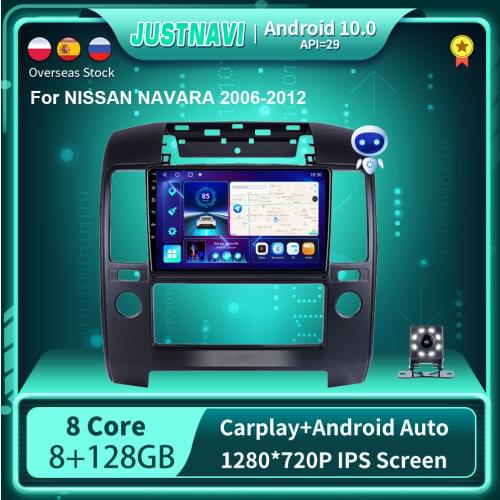 6G 128G Android 10.0 Smart Car Radio Video Player For NISSAN NAVARA Navara 2006-2012 Auto Multimedia GPS Stereo Carplay Rear Cam
