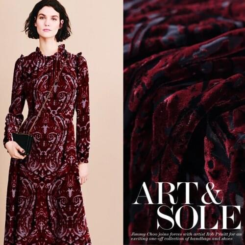 114 cm hollow burnout velvet fabric high-end silk velvet fabric breathable comfort cheongsam dress silk fabric silk cloth