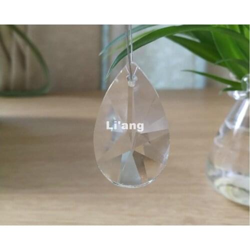 Free Shipping 50pcs/Lot 38mm Pear Shape Crystal-Drops-For-Chandeliers Glass Suncatcher Prism Pendant Home Decoration Droplets