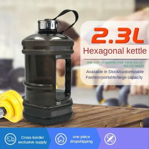 2.3L Large Capcity Gallon Water Bottle BPA Free Shaker Protein Plastic Sport Water Bottles Handgrip Gym Portable Fitness Kettle