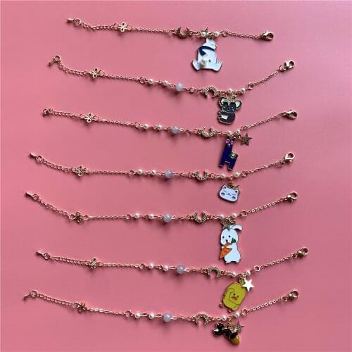 Kpop Bangtan boys Bracelet Cartoon Jungkook jimin V suga jin j-hope RM Metal Bracelet for fans gift