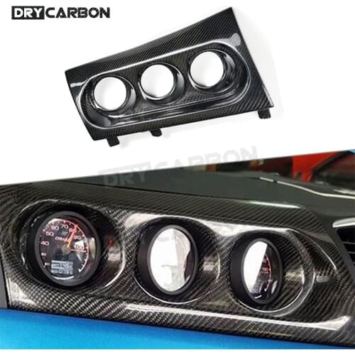 For Mitsubishi Lancer Evolution EVO 10X M7 2008-2012 Carbon Fiber Triple 3 Dash Gauge Pod Holder Panel Trim Cover Accessories