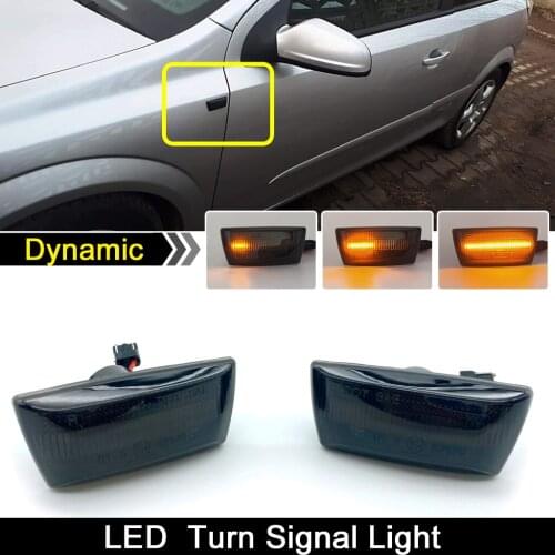 For Opel Adam Astra Chevrolet Aveo Holden Cruze Cadillac Buick Daewoo Smoked Lens LED Side Marker Light Dynamic Turn Signal Lamp