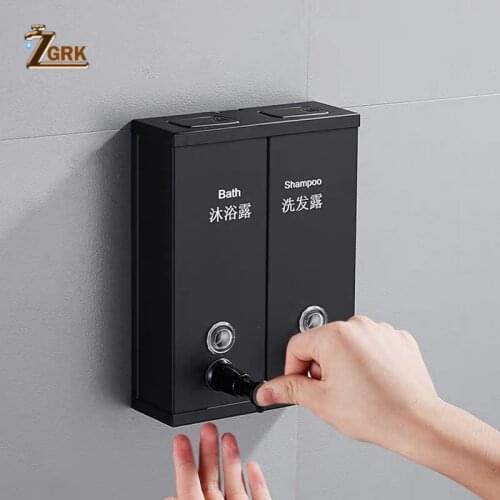ZGRK Liquid Soap Dispensers 304 Stainless Steel Wall Mounted Bathroom Liquid Hand Soap Dispenser Kitchen Saboneteira