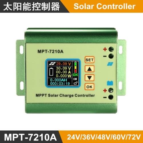 MPT-7210A MPPT DC-DC Step-Up Power Solar Charge Controller For Lithium battery 10A,24V 36V 48V 72V Automatic Identification