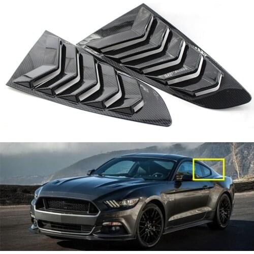 2pcs Black Side Window 1/4 Scoop Louver Cover Replacement For Ford Mustang 2015-2017 car styling