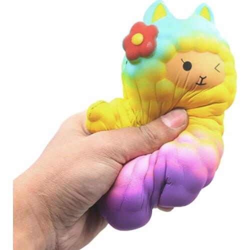 HOT Fidget Toys Squishy Rising Color Sheep Toy Soft Phone Straps Pendant Anti-stress Gadgets Alpaca Squeeze Decompression Toys