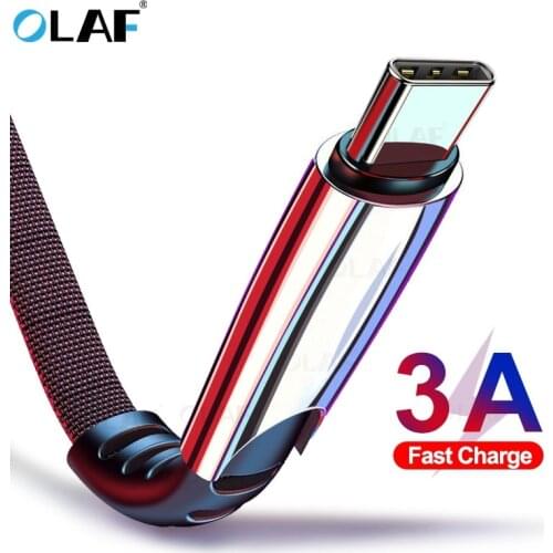Olaf 3A Type C USB Cable USB 3.1 Fast Charging Cord Phone Charger Redmi Note 7 Samsung Galaxy S9 For Huawei P20 Lite Honor 10