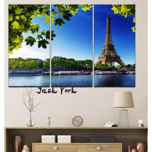 Canvas Painting Tourist attraction Tower landscape 3 Pieces Wall Art Painting Modular Wallpapers Poster Print Home Decor