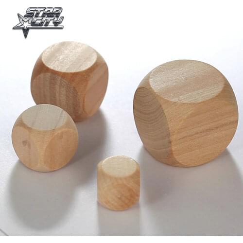 Original Wood Dice 16mm 20mm 25mm 30mm Blank Faces for printing engraving logo Kid Toys Game 6 Sided Dice