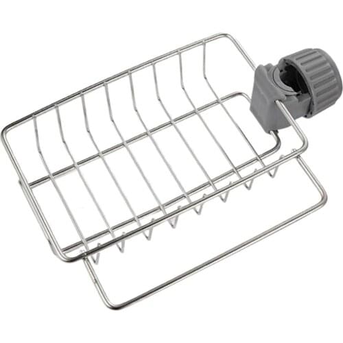 Stainless Steel Faucet Rack Kitchen Storage Shelf Sponge Dish Cloth Finishing Rack Drain Rack Pool Rag Storage Drain Dry Rack