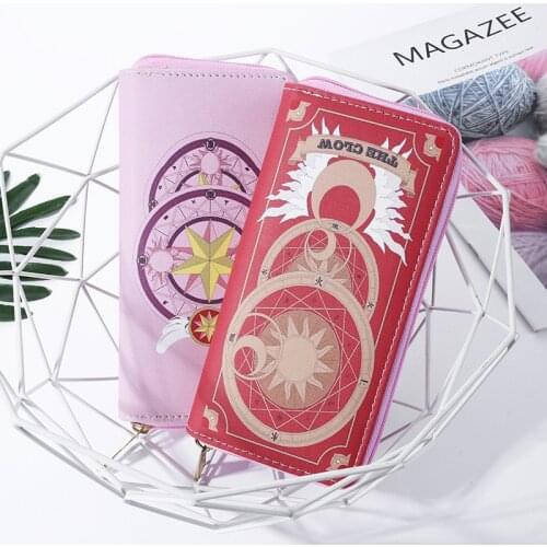 New Cartoon Comic Card Captor Tarot Magic Circle Wallet Cute Clutch Bag Student Wallet Gift