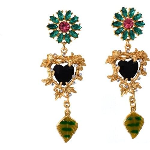 Charm Multicolor Rhinestones Star Love Heart Crystal Drop Earring for Women Cute Fashion Girl Ear Jewelry Brinco Gifts