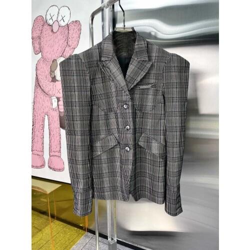 Autumn High 2021FW Quality Women Striped Luxury Blazer Jacket For Female Chic Coat Ddxgz2v 6.26