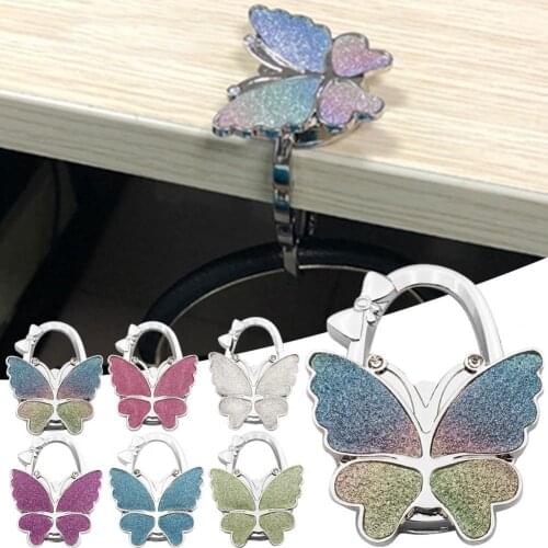 Hot Handbag Hanger Foldable Butterfly Shape Fashionable Alloy Portable Handbag Wallet Umbrella Hooks