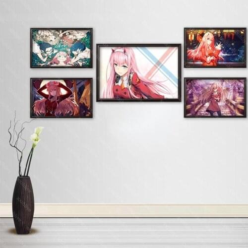 Custom Japanese Anime Darling In The FranXX Silk Cloth Canvas Poster Home Decoration Wall Art Fabric Poster Print More Size