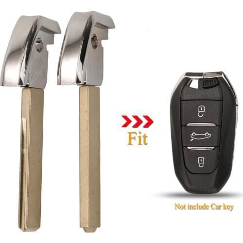 Kutery 10pcs Remote Car Key Keyless Emergency Insert Uncut Blade Blank For For Peugeot 208 308 508 3008 Citroen C4 DS4 DS5