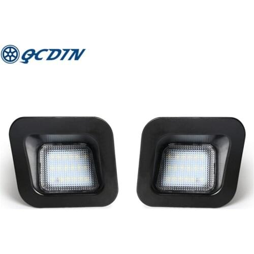 QCDIN 2pcs For Dodge RAM 1500 2500 3500 Black 12V 6000K Car License Plate Light Signal Lamp Auto Parts