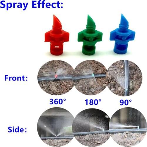 S186 100PCS/pack 90 180 360 Degree Fruiter Refraction Nozzle Water Spray for Plant Garden Irrigation Mist Sprayer Fitting