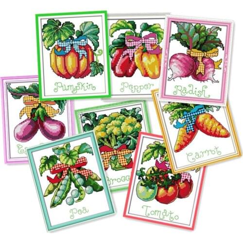 Everlasting Love All Kinds Of Vegetables Chinese Cross Stitch Kits Ecological Cotton Fabric DIY Christmas Decorations For Home