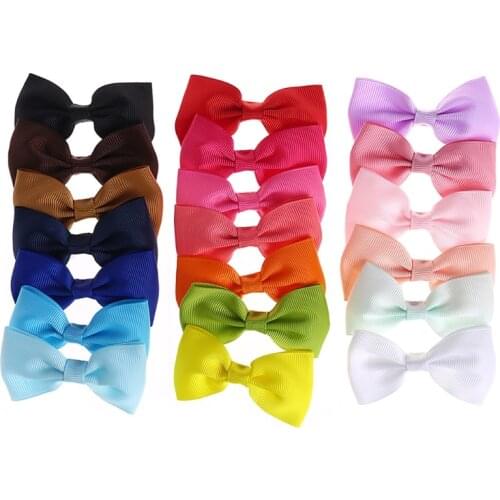 New 20Pcs Baby Girl Kids Hair Bow Boutique Alligator Clip Grosgrain Ribbon Bowknot