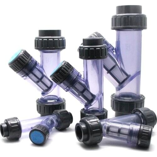 1pc Hi-Quality Y-Type Transparent UPVC Filter Corrosion Resistance Water Mesh Purification Strainer Aquarium Clear Pipe Filter