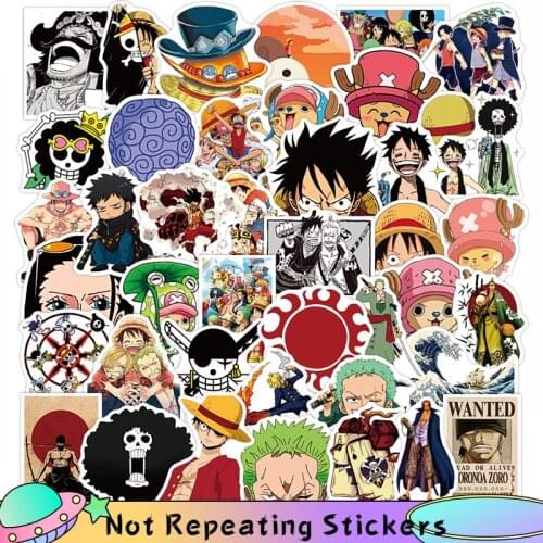 10/50Pcs/set Anime One Piece Cartoon Monkey D. Luffy Roronoa Zoro Graffiti Sticker For Skateboard Laptop Luggage Motorcycle
