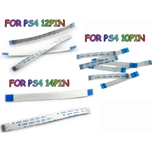 100PCS For Sony Dualshock 4 PS4 Controller 12 pin 14pin Charging Board Power Switch Cable 10pin Touch pad Flex Ribbon Cable
